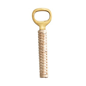 6" Brass Bottle Opener with Bamboo Wrapped Handle