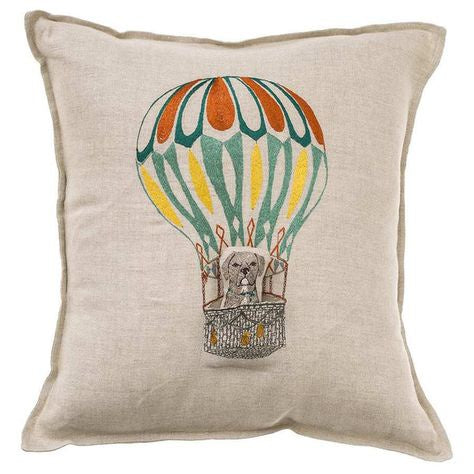 Hot Air Balloon Rust Pocket Pillow