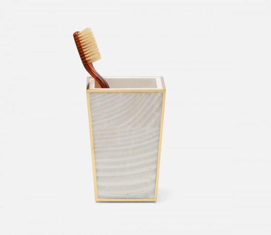 Palermo Brush Holder - Clamstone with Brass