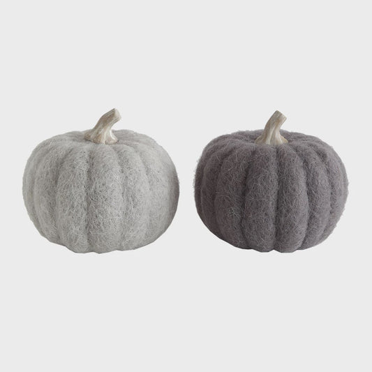 Medium Wool Felt Pumpkin with Resin Stem