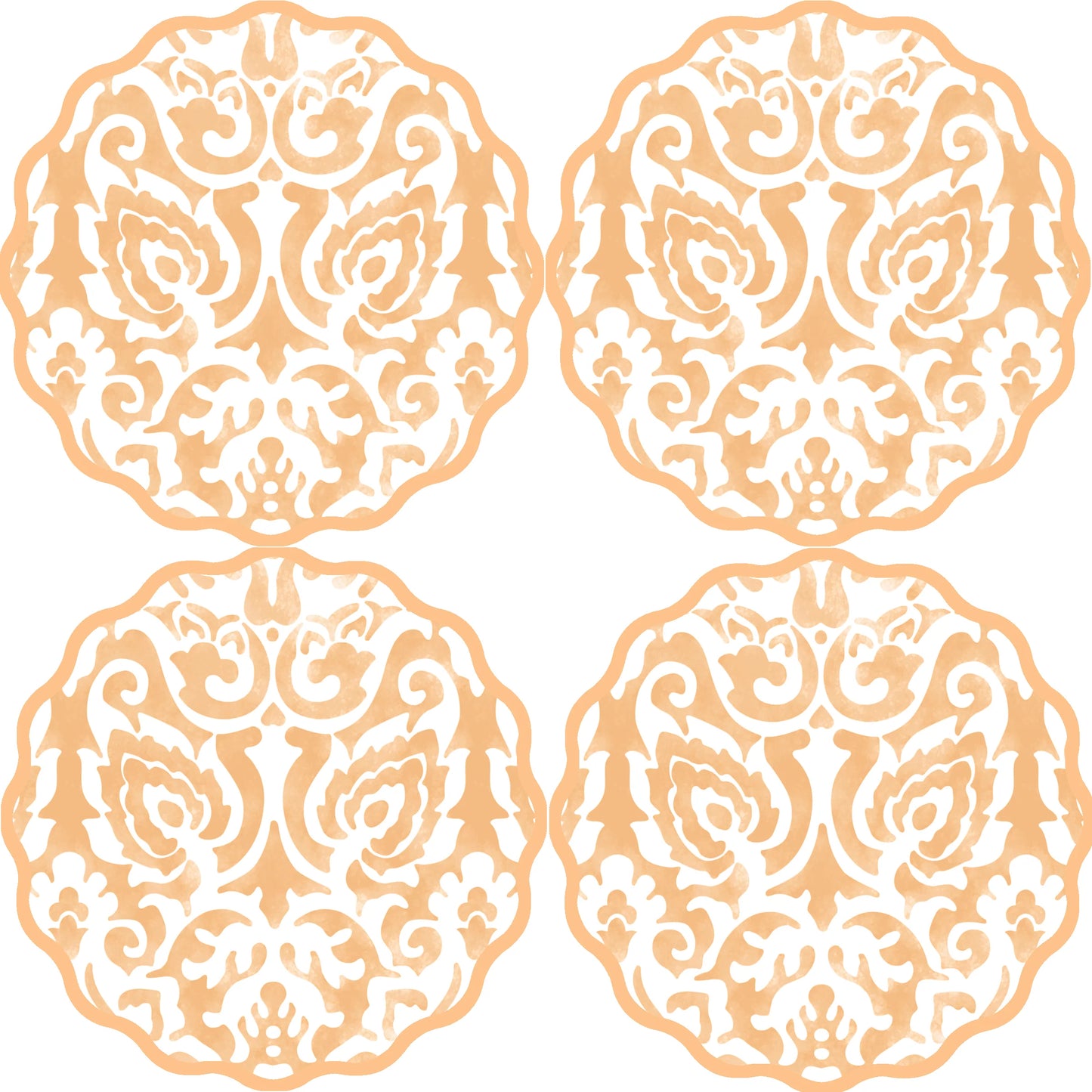 Scallop Damask Coaster