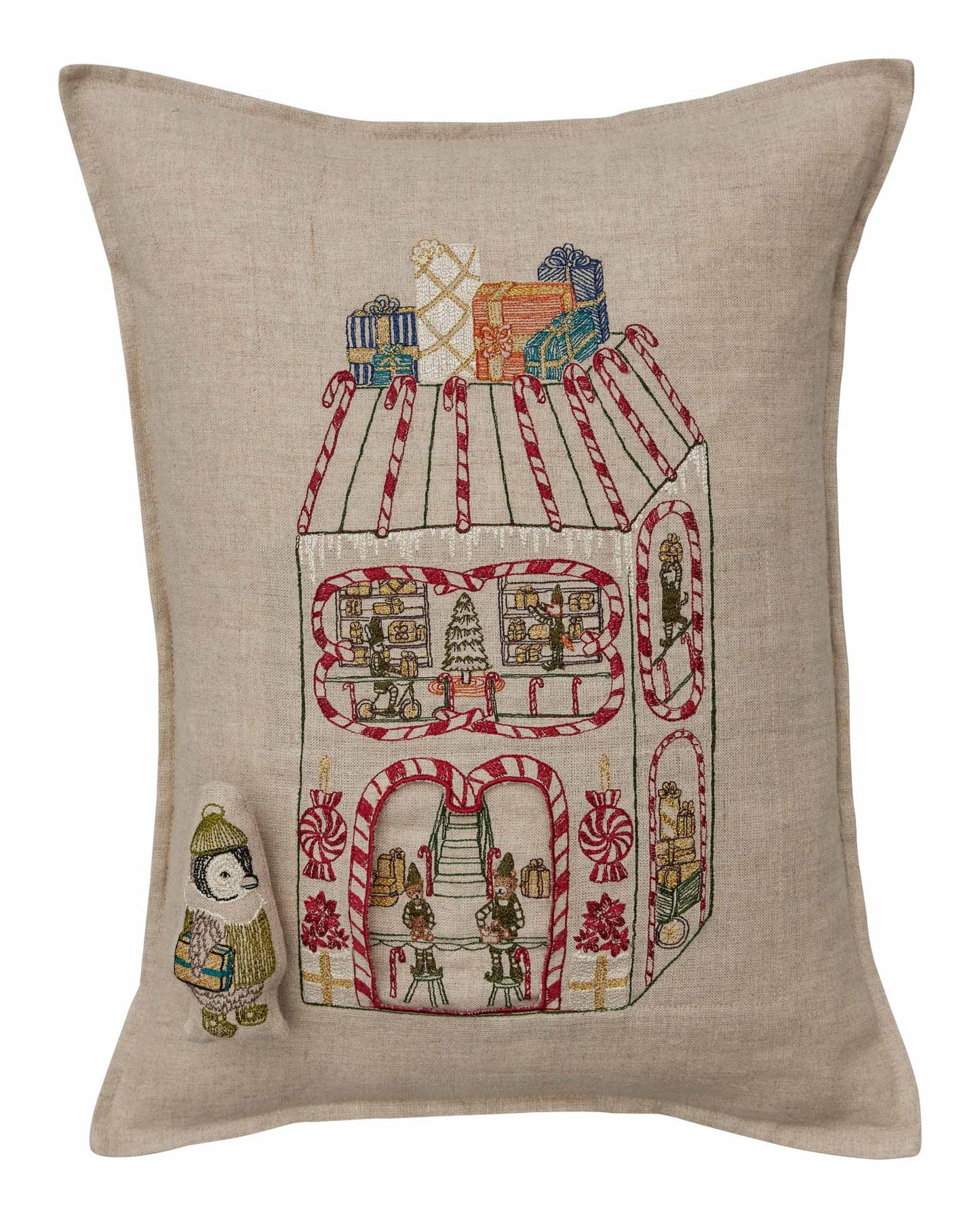 North Pole Toy Workshop Pocket Pillow