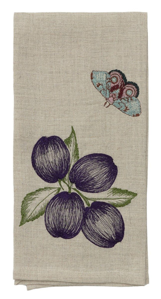 Plums & Butterfly Tea Towel