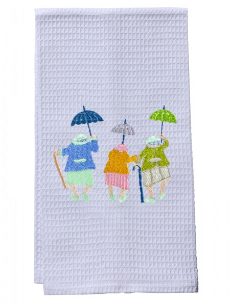 Waffle Guest Towel - Three Umbrella Ladies