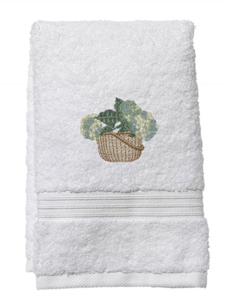 Terry Guest Towel, Hydrangea Basket Cream/ Blue
