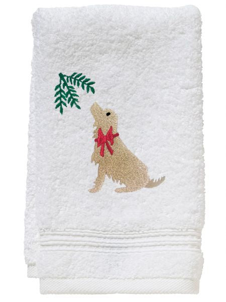 Terry Guest Towel Holiday Yellow Lab