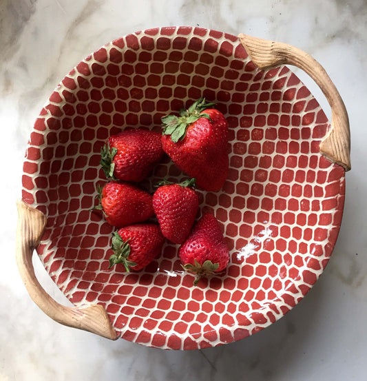 9" Veg Bowl w/ Handles Taj Poppy