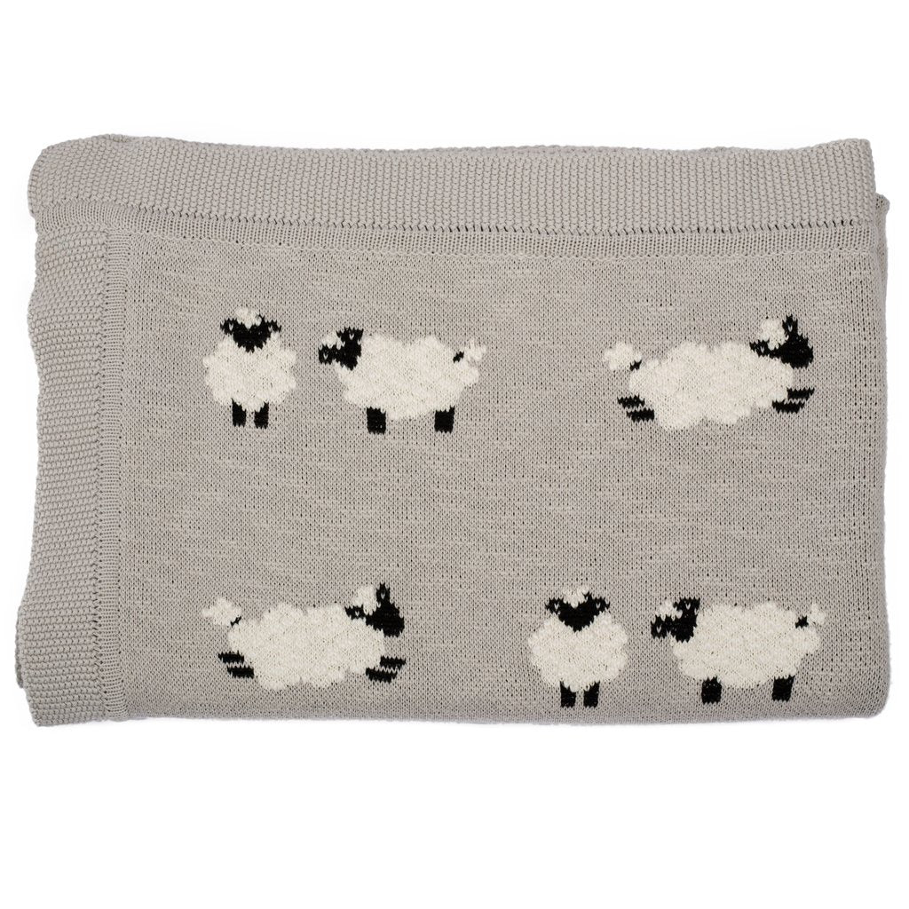 Sheep Knitted Baby Blanket