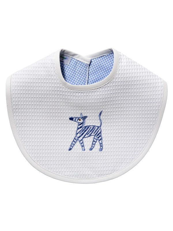 Waffle Bib - Zebra (Blue)