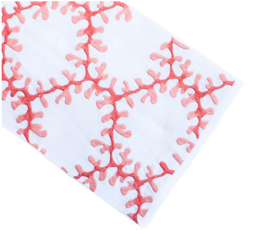 Sea Trellis Tip Towel, Coral