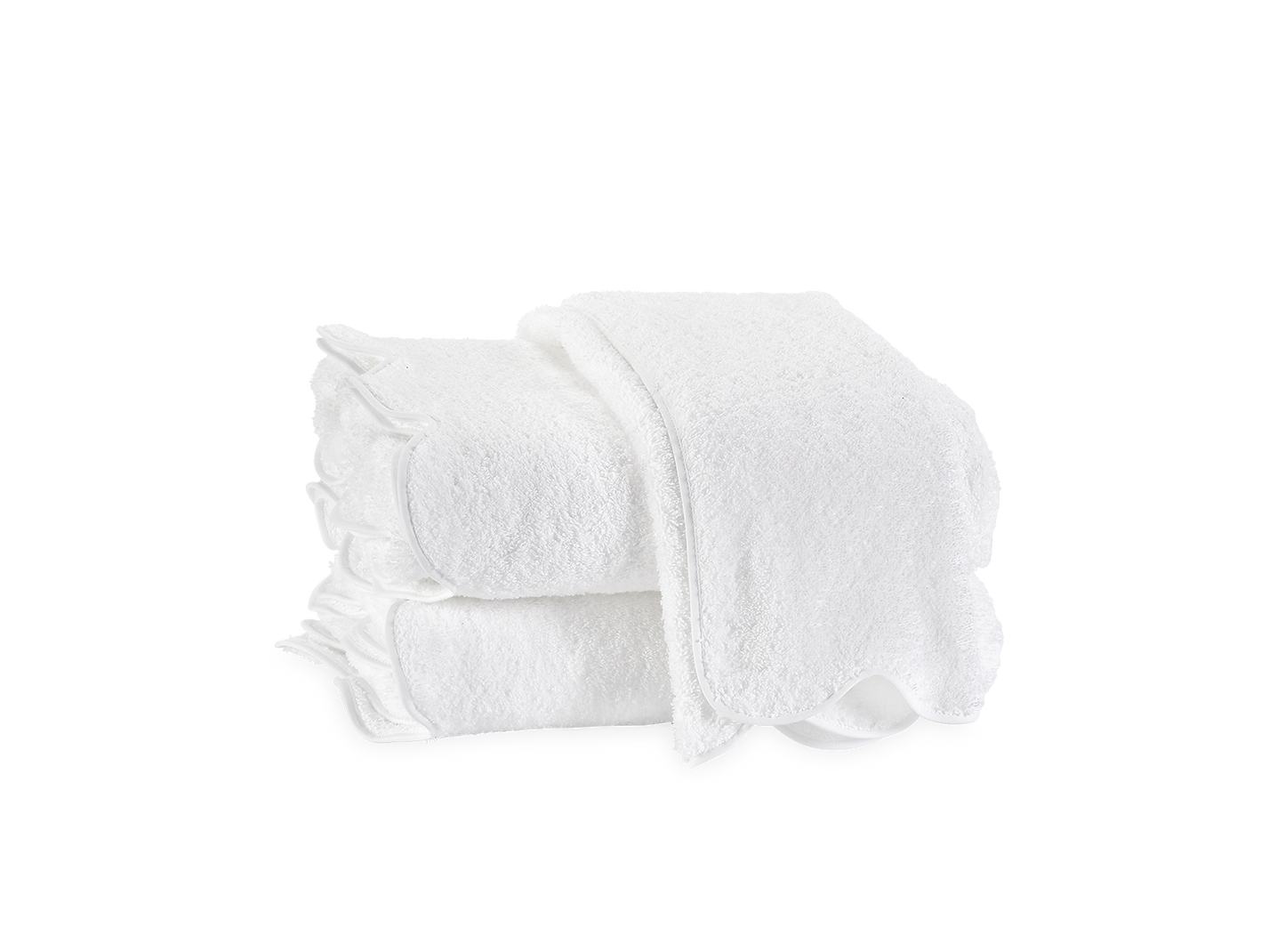 Cairo Scallop Bath Towel White/White