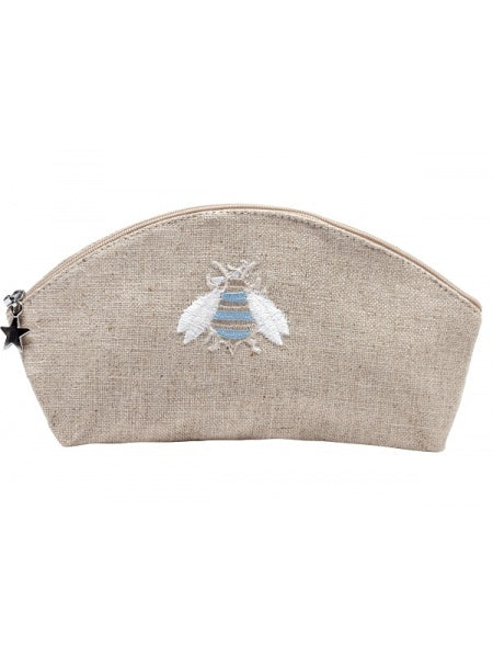 Small Natural Cosmetic Bag - Napoleon Bee Duck Egg Blue