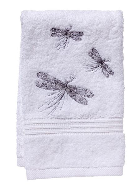 Terry Guest Towel, Three Classic Dragonflies Pewter