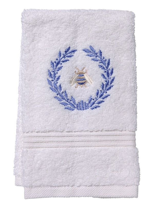 Terry Guest Towel, Napoleon Bee Wreath (Blue)