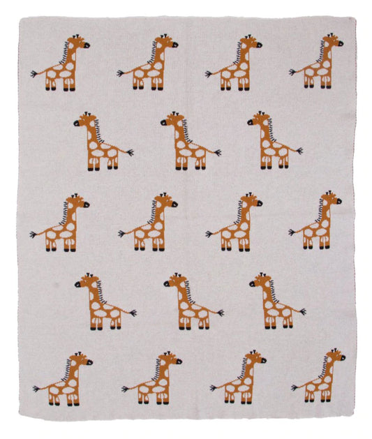 Gilly Giraffe Knit Baby Blanket