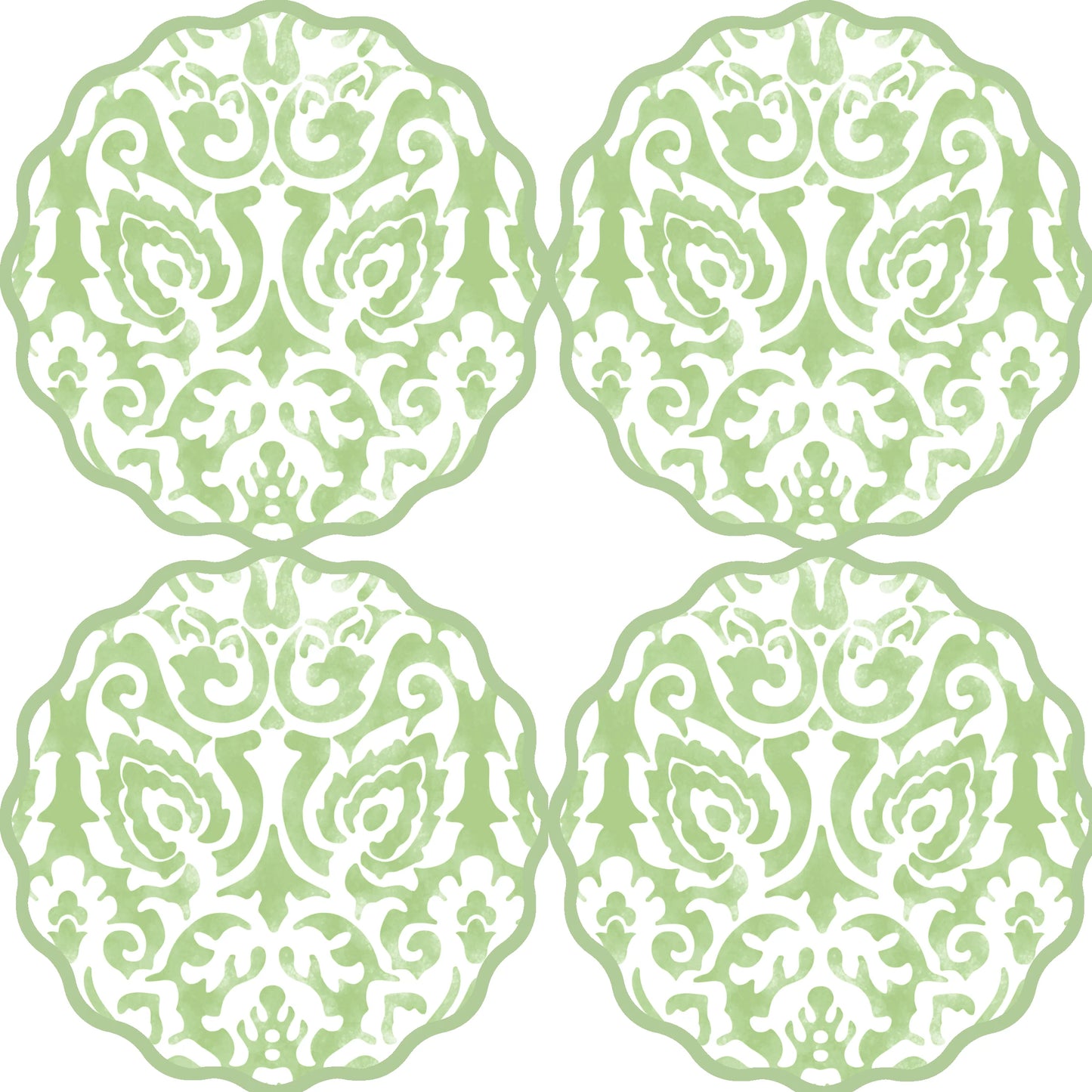 Scallop Damask Coaster