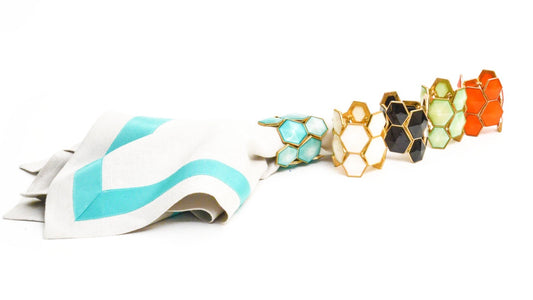 Napkin Rings: Hexagon Ivory