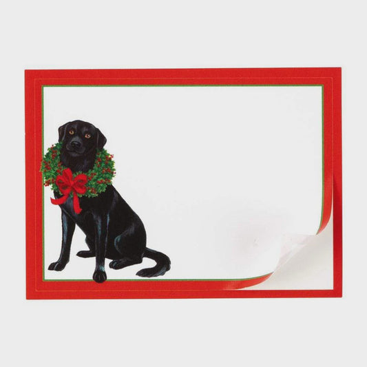 Black Lab with Wreath Name Labels