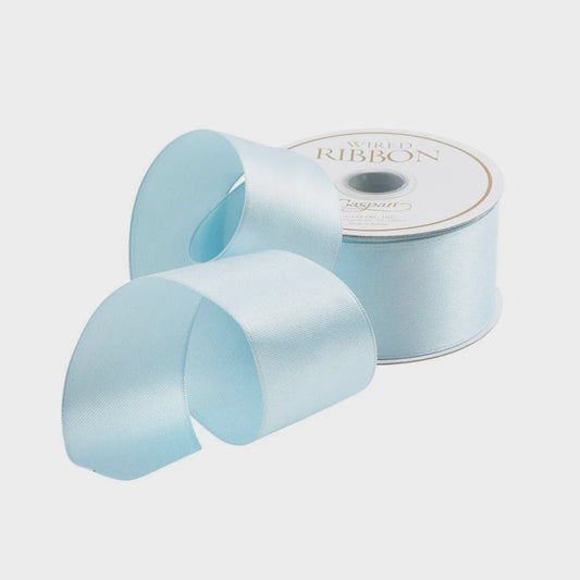 Solid Light Blue Wired Ribbon