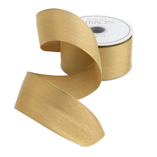 Gold Metallic Unwired Grosgrain Ribbon