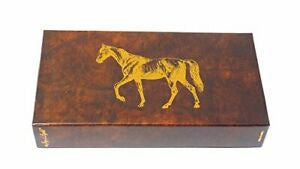 Horse on Textured Brown, Matte, Gold Foiled, Embossed 4" Matchbox