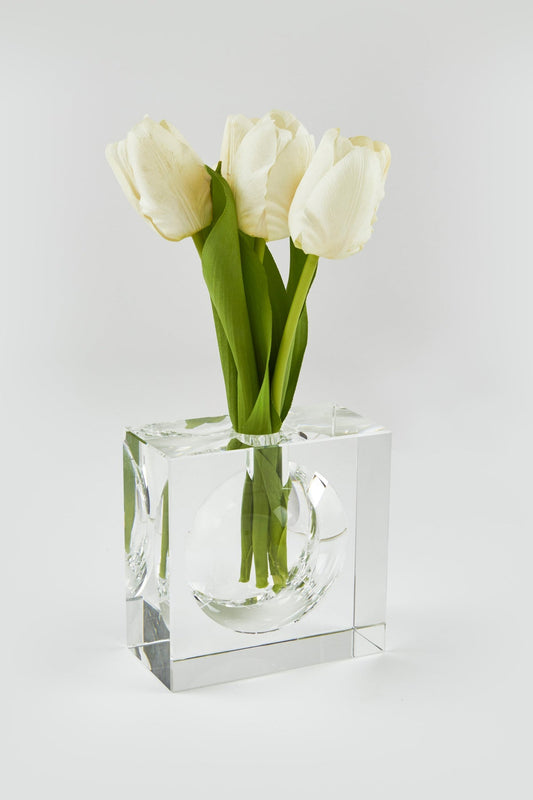 Square Bubble Crystal Vase