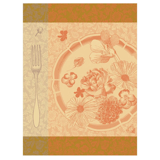 Fleurs A Croquer Orange Tea Towel