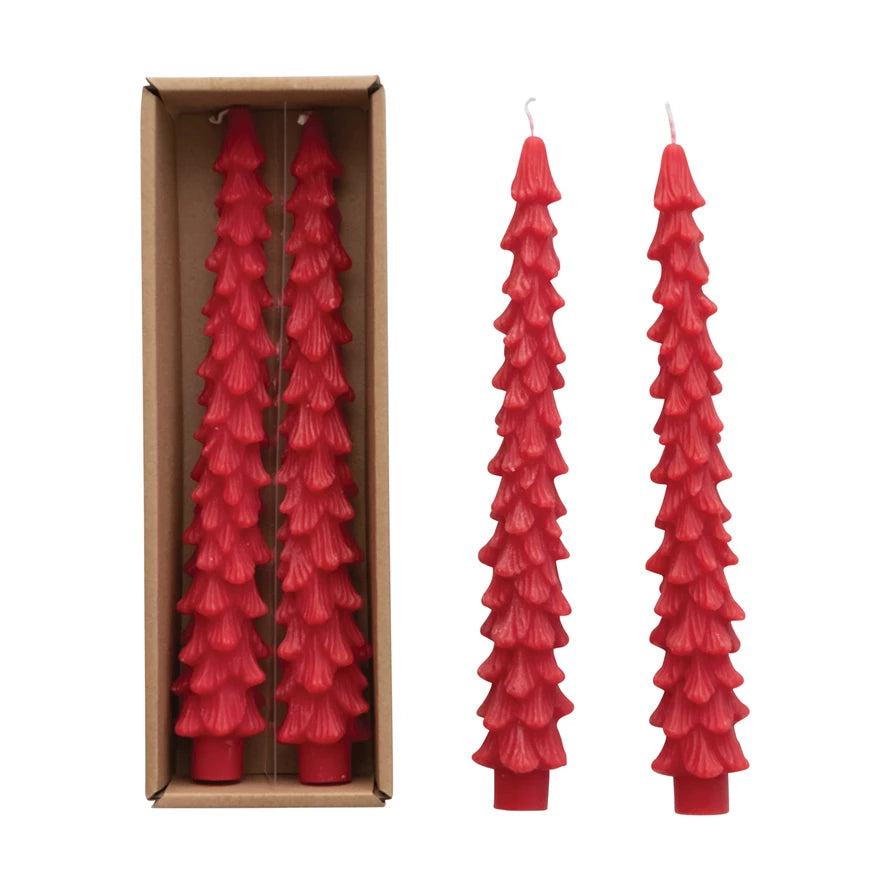 Unscented Tree-Shaped Taper Candles, Set of 2