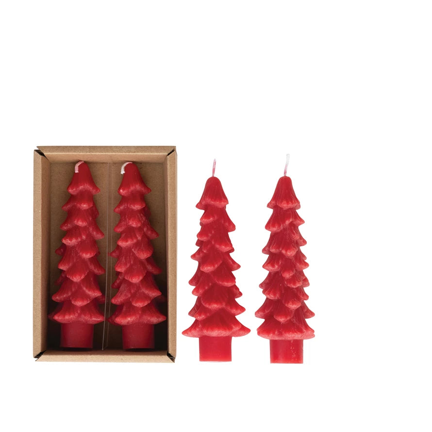 Unscented Tree-Shaped Taper Candles, Set of 2