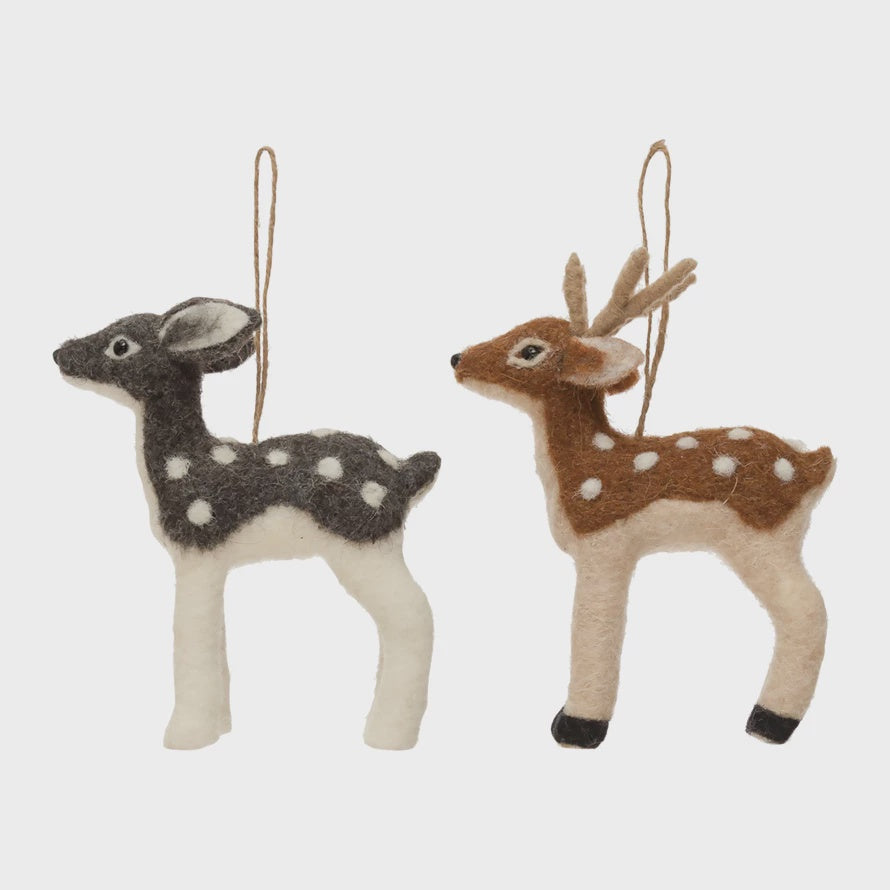 Faux Fur Deer Ornament