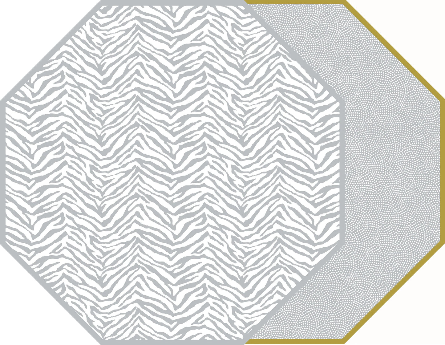 Two Sided Zebra And Dot Fan Octagon Placemat