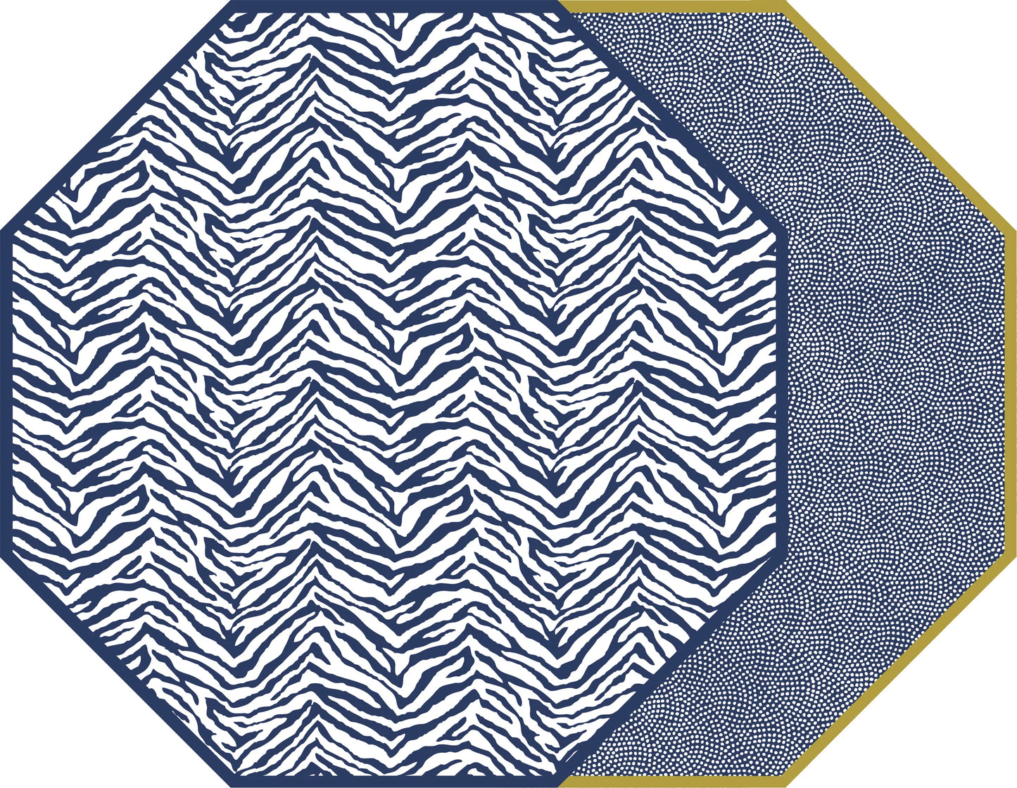 Two Sided Zebra And Dot Fan Octagon Placemat